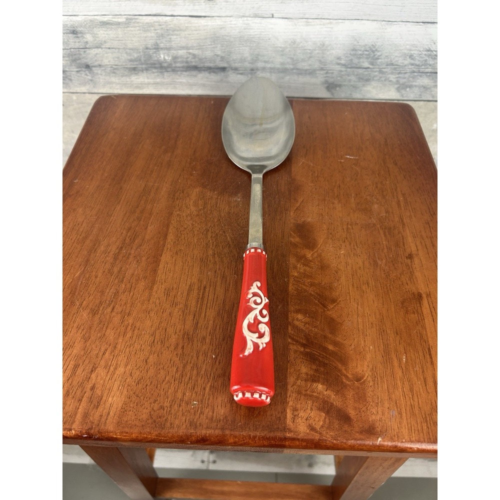 Temptations By Tara Red Lace Cooking Serving Spoon 12.5"